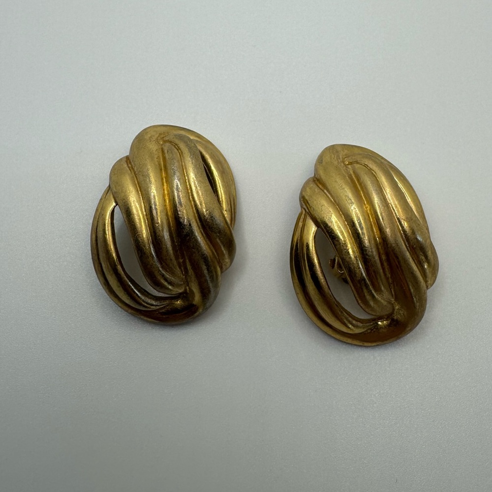 Givenchy Gold Tone Spiral Earrings - Picture 2 of 7